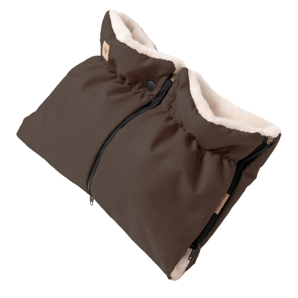 Zaffiro Scandi - mufka do wózka z wełną owczą Premium, dwuczęściowa 2w1 • Brown
