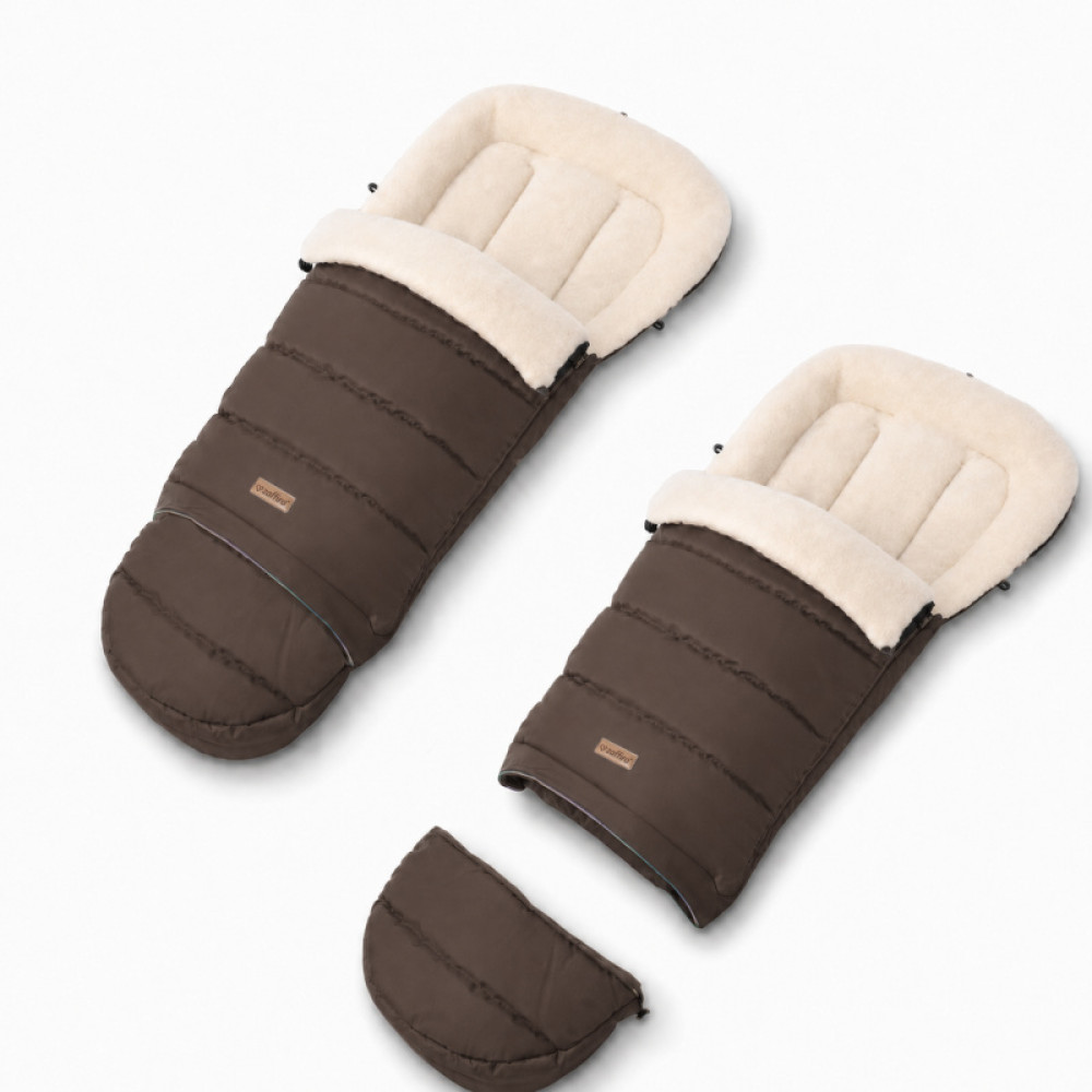 Zaffiro iGrow Scandi - regulowany śpiwór zimowy do wózka z wełną owczą Premium, 0-36 mc • Brown