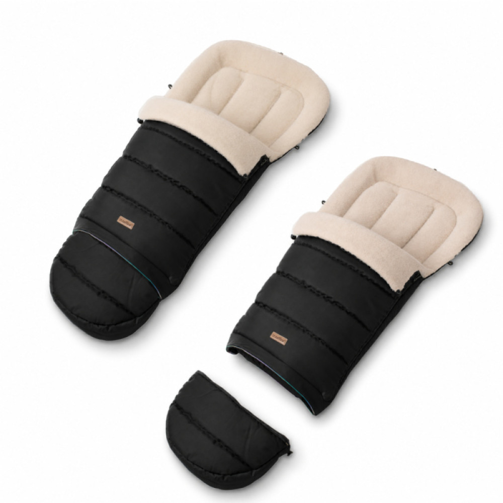 Zaffiro iGrow Scandi - regulowany śpiwór zimowy do wózka z wełną owczą Premium, 0-36 mc • Black
