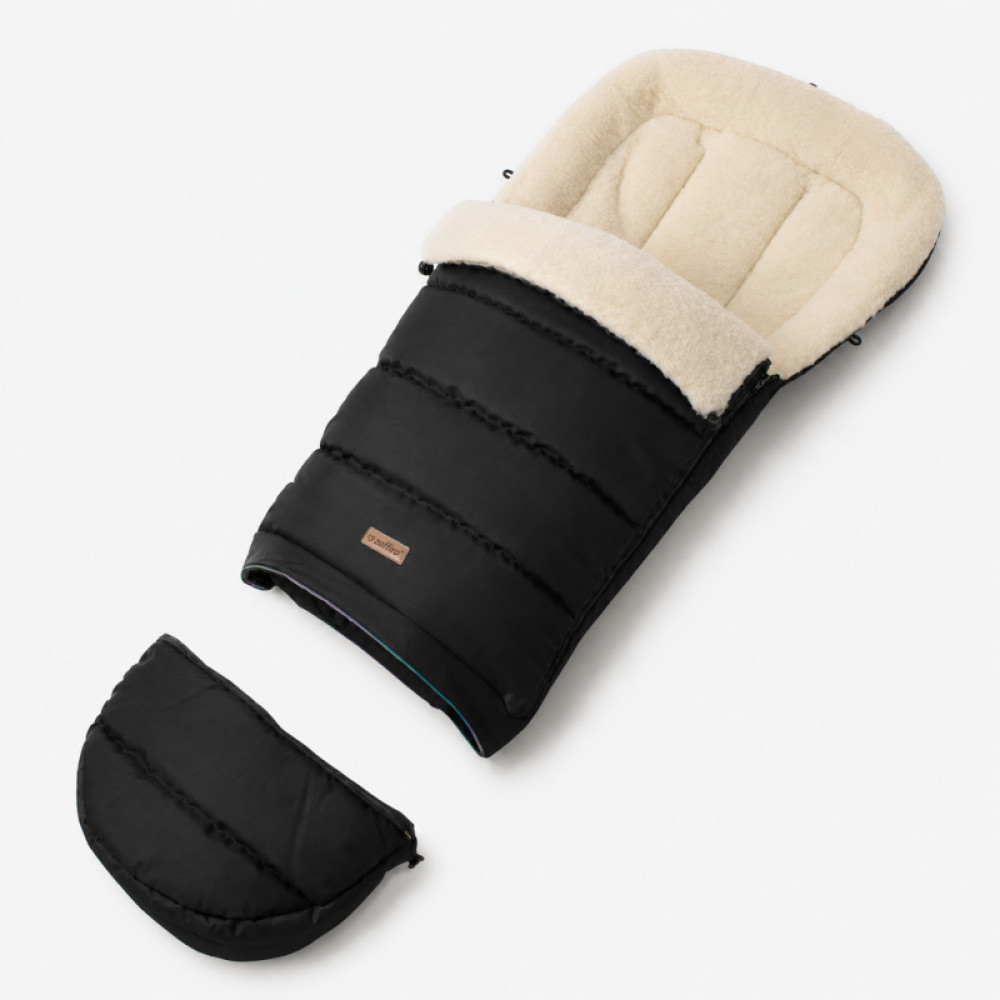 Zaffiro iGrow Nordico - regulowany śpiwór zimowy do wózka z wełną owczą Basic, 0-36 mc • Black