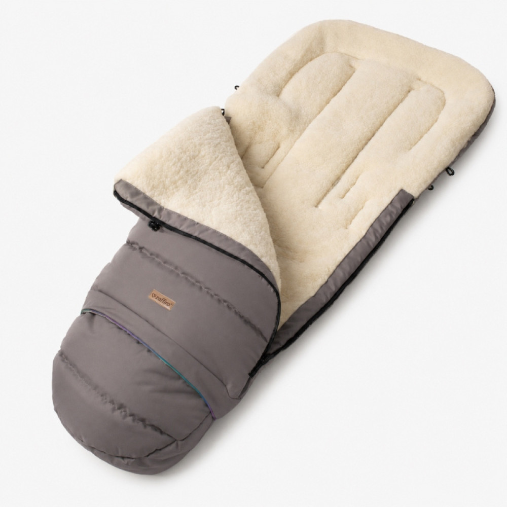 Zaffiro iGrow Nordico - regulowany śpiwór zimowy do wózka z wełną owczą Basic, 0-36 mc • Taupe