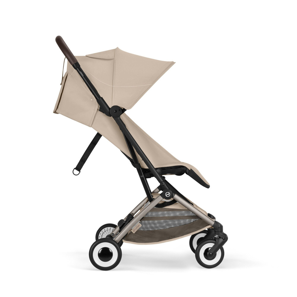 Cybex Orfeo 2026 - kompaktowy wózek spacerowy do podróży, składany do rozmiaru bagażu podręcznego, od urodzenia • Almond Beige