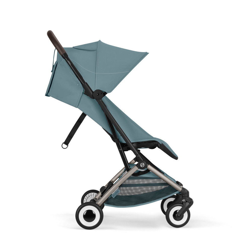 Cybex Orfeo 2026 - kompaktowy wózek spacerowy do podróży, składany do rozmiaru bagażu podręcznego, od urodzenia • Stormy Blue