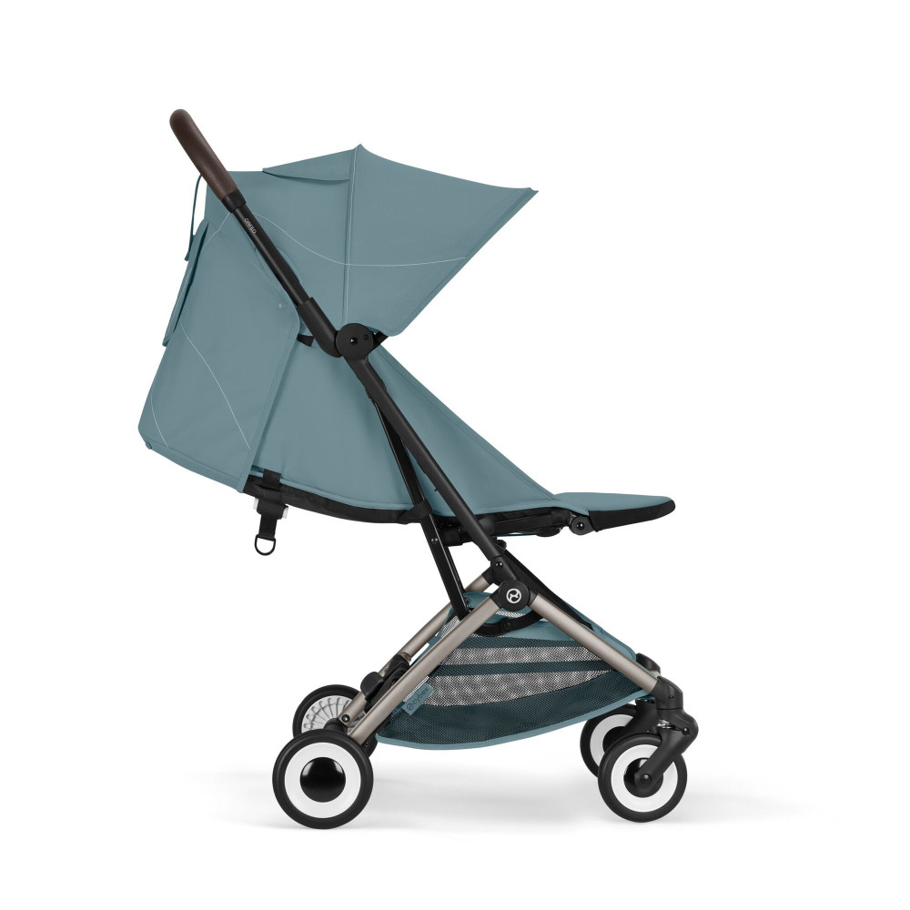 Cybex Orfeo 2026 - kompaktowy wózek spacerowy do podróży, składany do rozmiaru bagażu podręcznego, od urodzenia • Stormy Blue