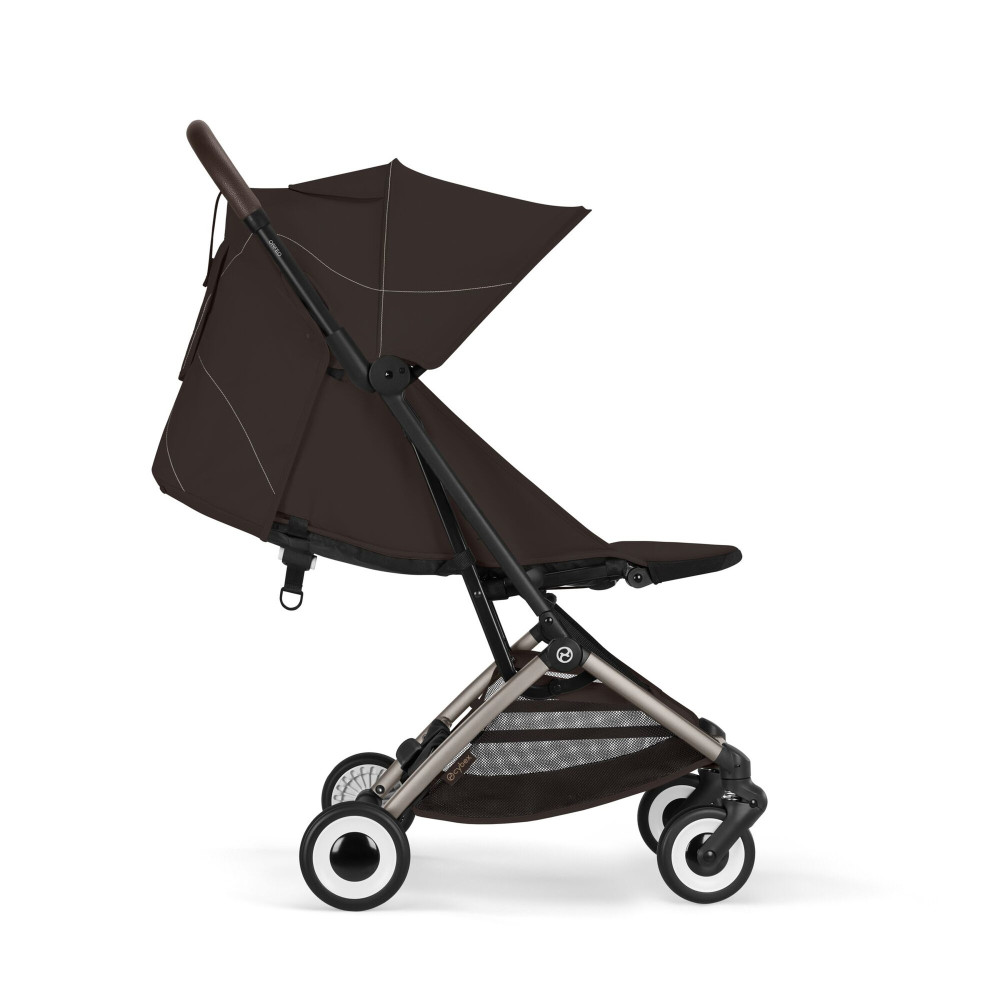 Cybex Orfeo 2026 - kompaktowy wózek spacerowy do podróży, składany do rozmiaru bagażu podręcznego, od urodzenia • Chocolate Brown