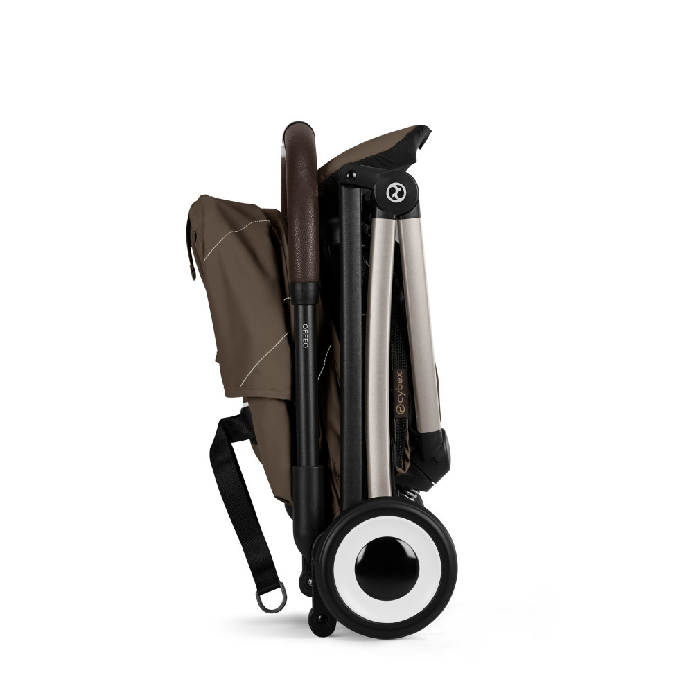 Cybex Orfeo 2026 - kompaktowy wózek spacerowy do podróży, składany do rozmiaru bagażu podręcznego, od urodzenia • Chocolate Brown