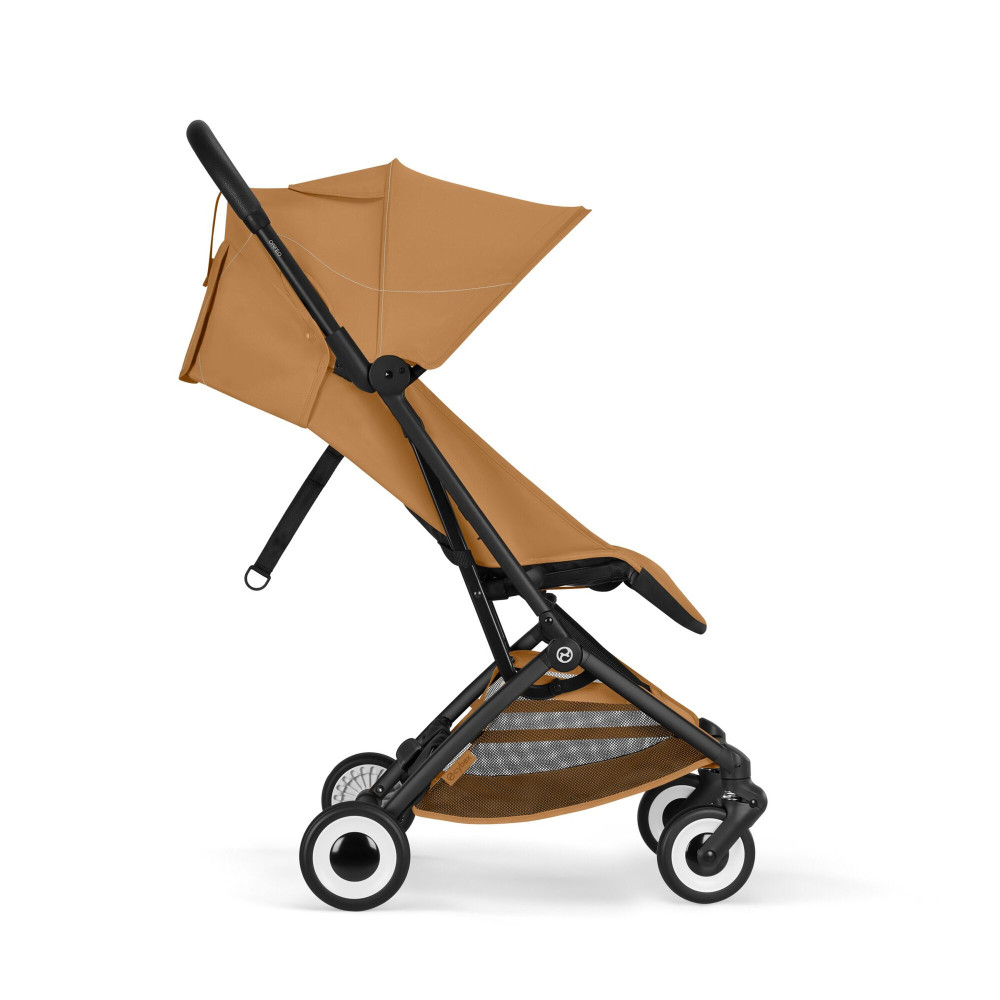 Cybex Orfeo 2026 - kompaktowy wózek spacerowy do podróży, składany do rozmiaru bagażu podręcznego, od urodzenia • Cinnamon Yellow