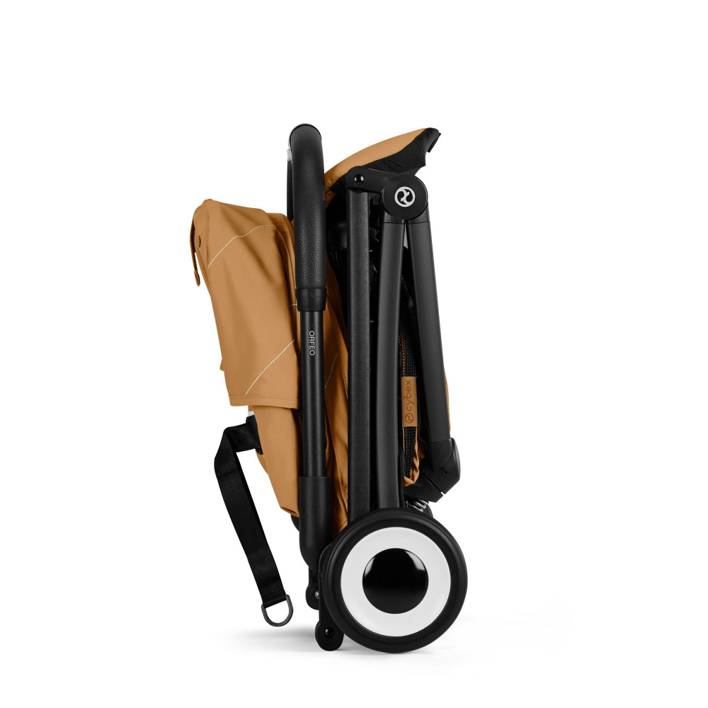 Cybex Orfeo 2026 - kompaktowy wózek spacerowy do podróży, składany do rozmiaru bagażu podręcznego, od urodzenia • Cinnamon Yellow