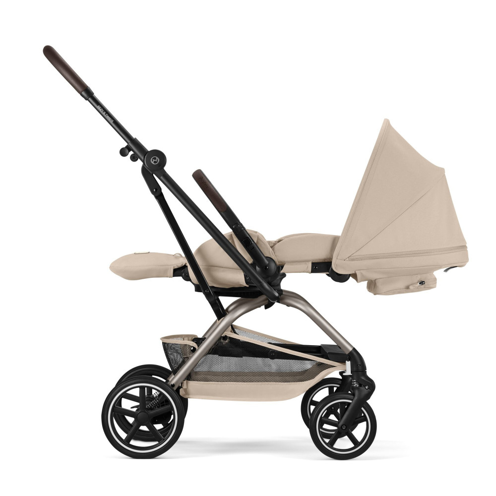 Cybex Eezy S Twist+2 2026 - wózek spacerowy z obrotowym siedziskiem 360°, koła terenowe, składany jedną ręką • Almond Beige