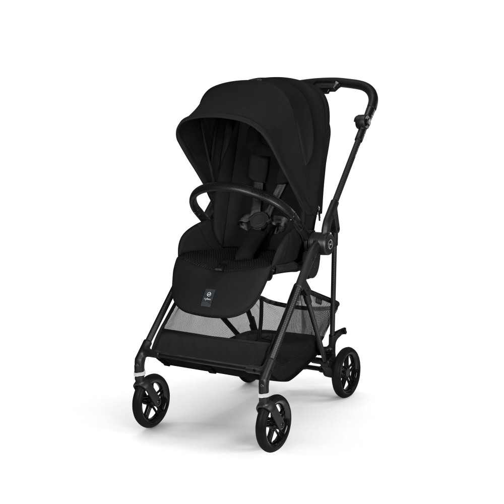 Cybex Melio Carbon 2026 - ultralekki wózek spacerowy z włókna węglowego, odwracane siedzisko • Magic Black