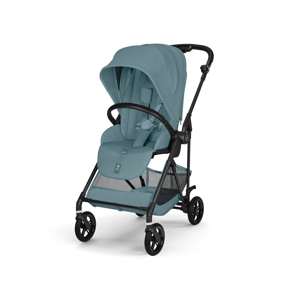 Cybex Melio Carbon 2026 - ultralekki wózek spacerowy z włókna węglowego, odwracane siedzisko • Stormy Blue
