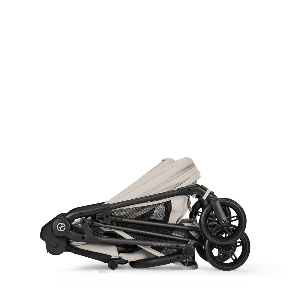 Cybex Melio Carbon 2026 - ultralekki wózek spacerowy z włókna węglowego, odwracane siedzisko • Dune Grey