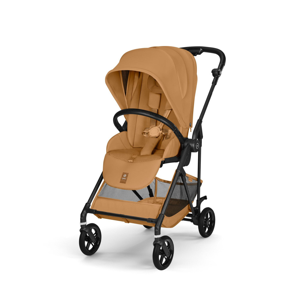 Cybex Melio Carbon 2026 - ultralekki wózek spacerowy z włókna węglowego, odwracane siedzisko • Cinnamon Yellow