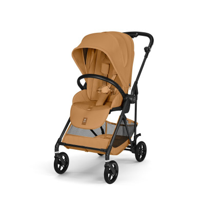 Cybex Melio Carbon 2026 - ultralekki wózek spacerowy z włókna węglowego, odwracane siedzisko • Cinnamon Yellow