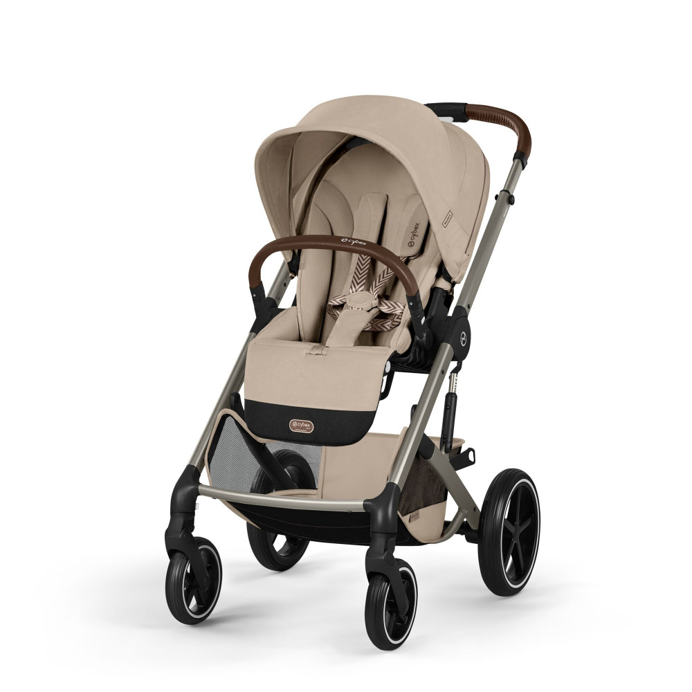 Cybex Balios S Lux 2026 - wózek spacerowy z odwracanym siedziskiem, pozycją leżącą i składaniem jedną ręką • Almond Beige