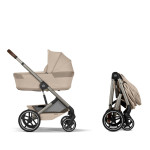 Cybex Balios S Lux 2026 - wózek 2w1 ze składaną gondolą i odwracanym siedziskiem • Almond Beige