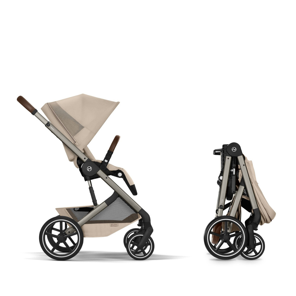 Cybex Balios S Lux 2026 - wózek 2w1 ze składaną gondolą i odwracanym siedziskiem • Almond Beige
