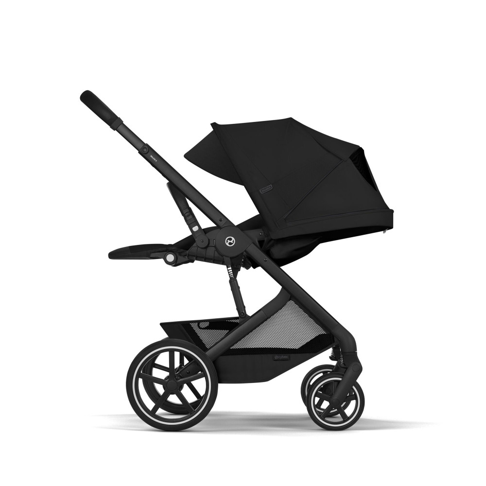 Cybex Balios S Lux 2026 - wózek 2w1 ze składaną gondolą i odwracanym siedziskiem • Moon Black