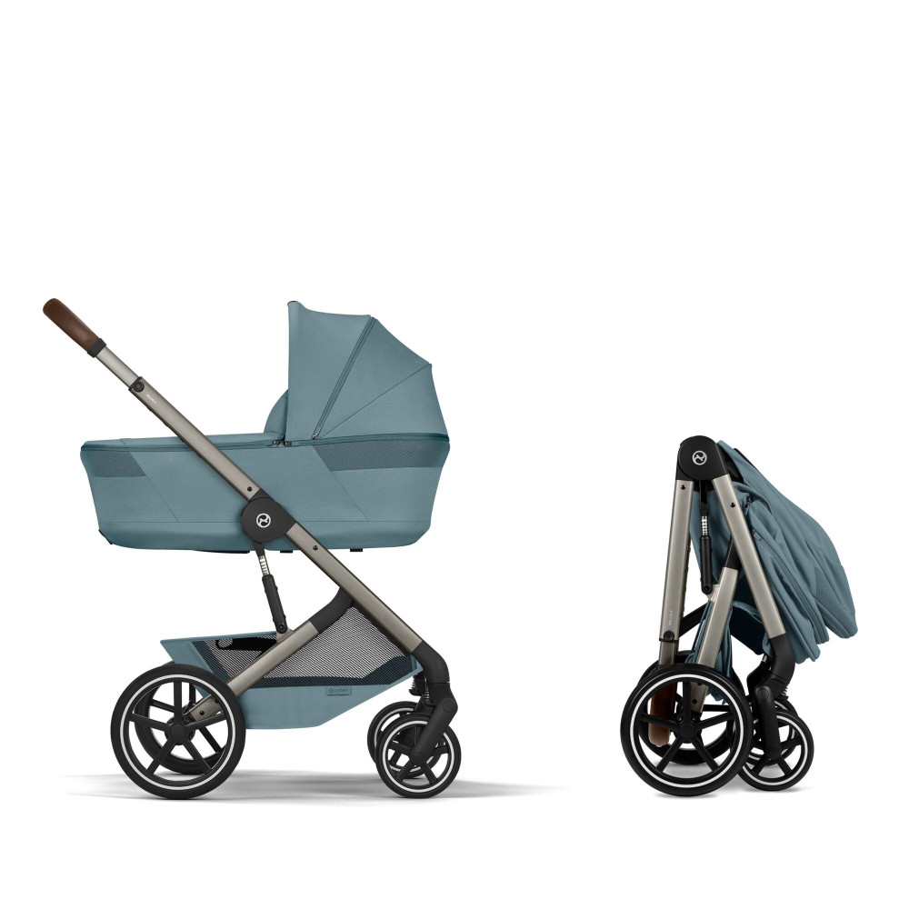 Cybex Balios S Lux 2026 - wózek 2w1 ze składaną gondolą i odwracanym siedziskiem • Stormy Blue