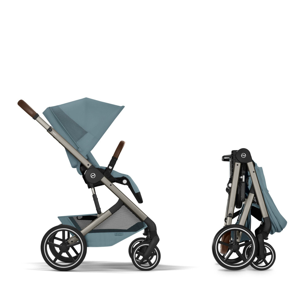 Cybex Balios S Lux 2026 - wózek 2w1 ze składaną gondolą i odwracanym siedziskiem • Stormy Blue