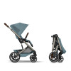 Cybex Balios S Lux 2026 - wózek 2w1 ze składaną gondolą i odwracanym siedziskiem • Stormy Blue