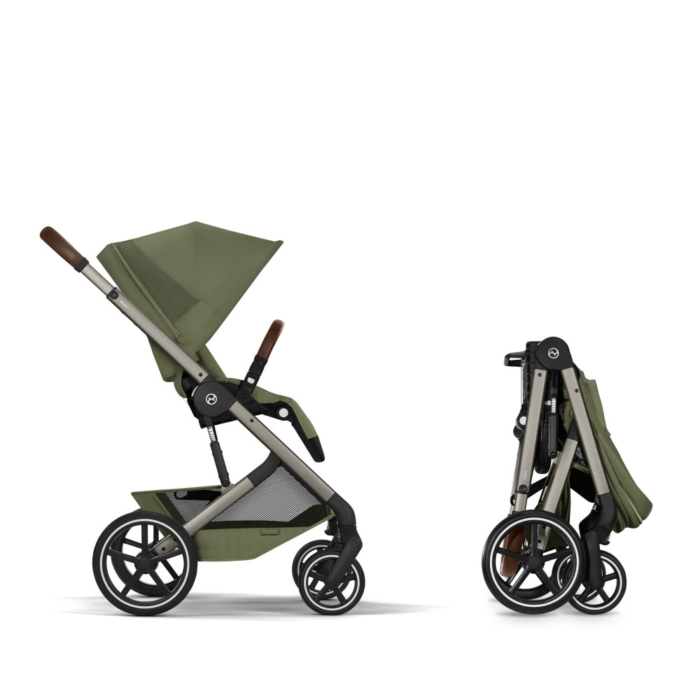 Cybex Balios S Lux 2026 - wózek 2w1 ze składaną gondolą i odwracanym siedziskiem • Moss Green
