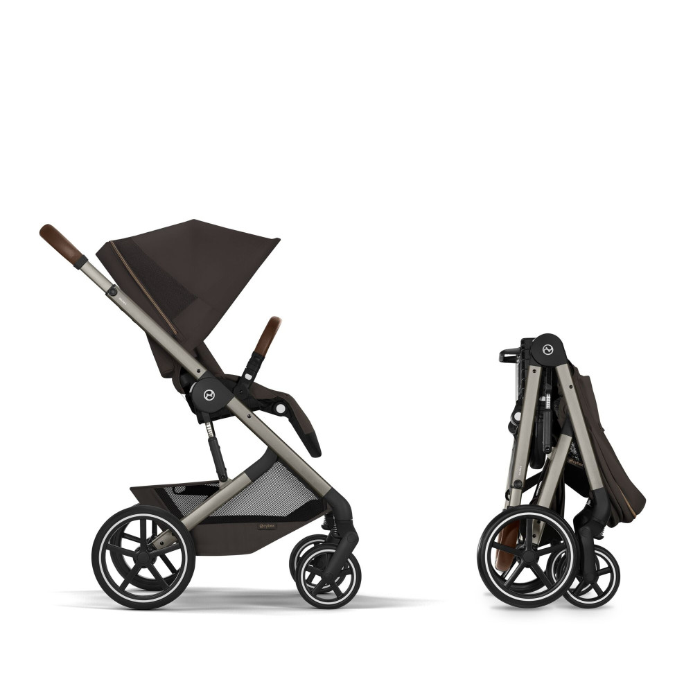 Cybex Balios S Lux 2026 - wózek 2w1 ze składaną gondolą i odwracanym siedziskiem • Chocolate Brown
