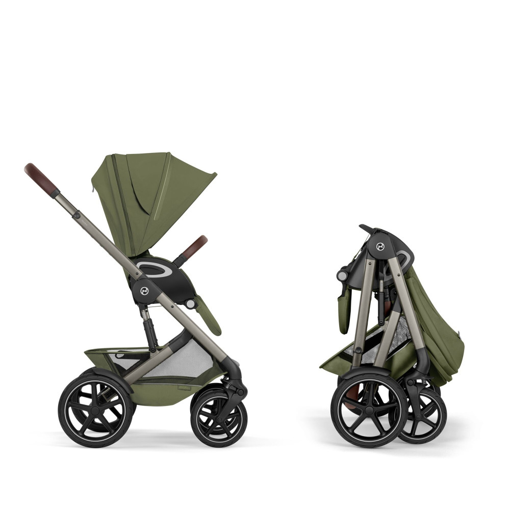 Cybex Talos S Lux 2026 - wózek 2w1 ze składaną gondolą Talos, odwracane siedzisko, składany jedną ręką • Moss Green