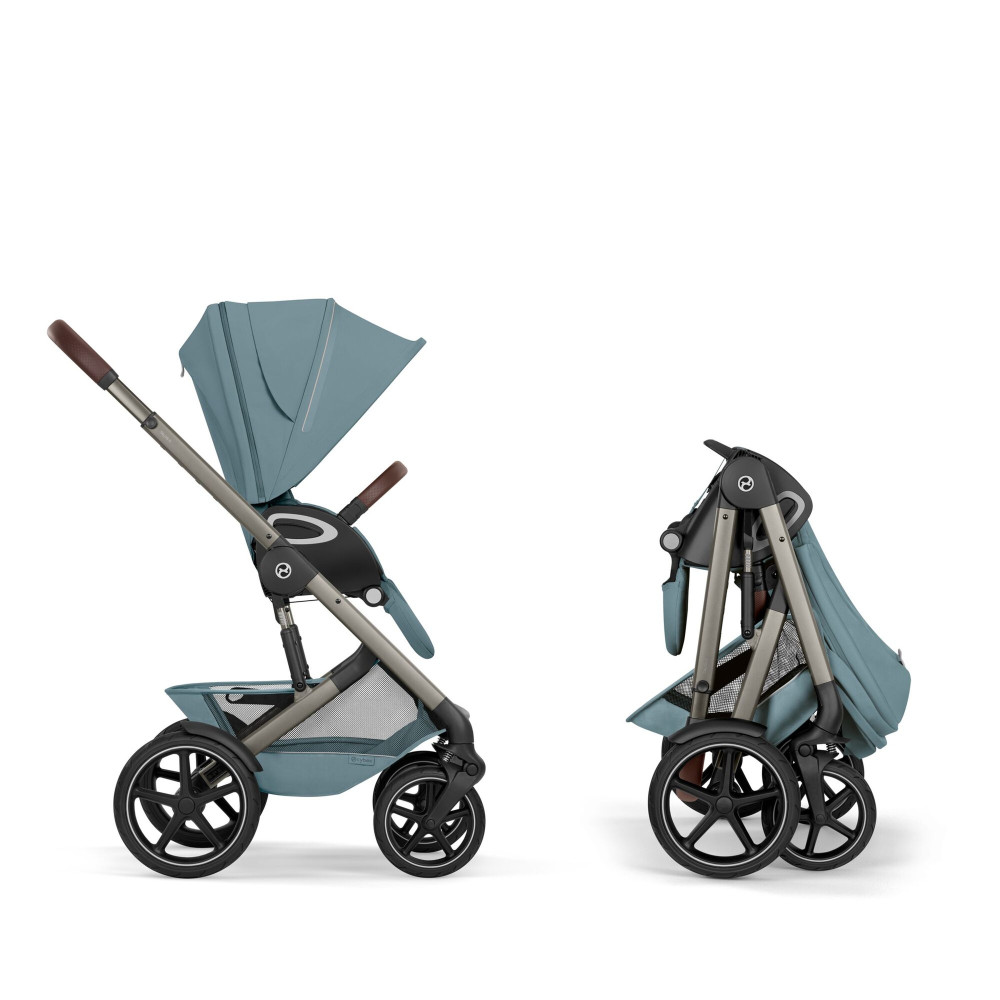 Cybex Talos S Lux 2026 - wózek 2w1 ze składaną gondolą Talos, odwracane siedzisko, składany jedną ręką • Stormy Blue