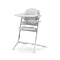 Cybex Lemo 3-in-1 - zestaw wysokiego krzesełka z Baby Set i tacką, regulacja jedną ręką bez narzędzi, od 6 miesięcy • All White