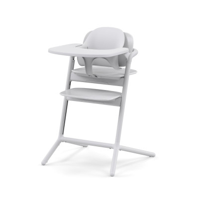 Cybex Lemo 3-in-1 - zestaw wysokiego krzesełka z Baby Set i tacką, regulacja jedną ręką bez narzędzi, od 6 miesięcy • All White