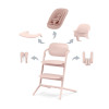 Cybex Lemo 4-in-1 - zestaw wysokiego krzesełka z Bouncerem, Baby Set i tacką, od urodzenia, regulacja jedną ręką bez narzędzi • Pearl Pink