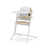 Cybex Lemo 4-in-1 - zestaw wysokiego krzesełka z Bouncerem, Baby Set i tacką, od urodzenia, regulacja jedną ręką bez narzędzi • Sand White