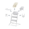 Cybex Lemo 4-in-1 - zestaw wysokiego krzesełka z Bouncerem, Baby Set i tacką, od urodzenia, regulacja jedną ręką bez narzędzi • All White
