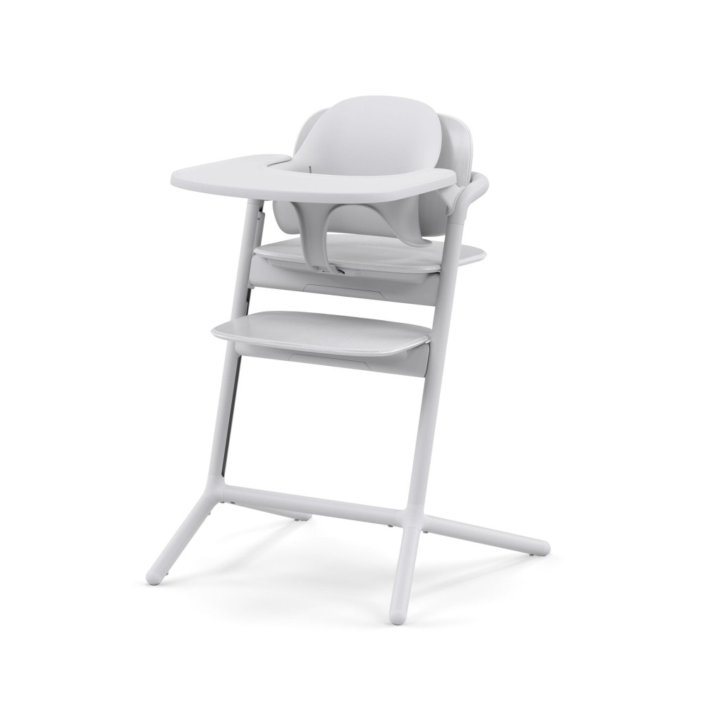Cybex Lemo 4-in-1 - zestaw wysokiego krzesełka z Bouncerem, Baby Set i tacką, od urodzenia, regulacja jedną ręką bez narzędzi • All White
