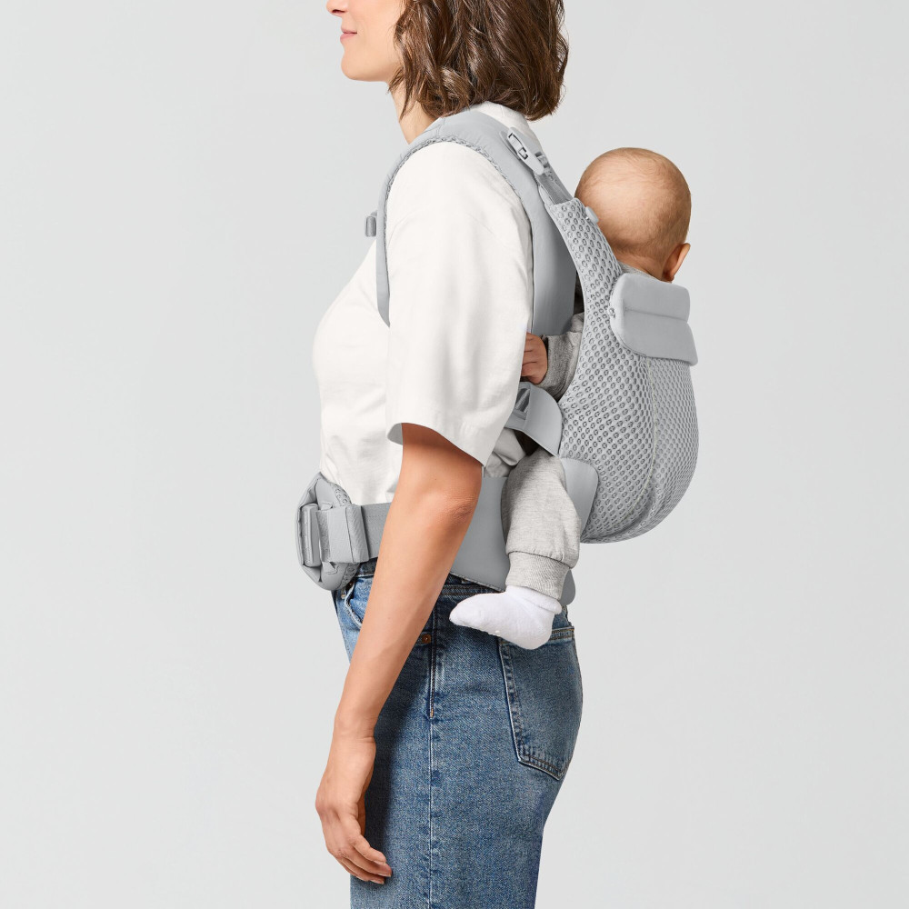 Cybex Amya - ergonomiczne nosidełko dla dzieci od urodzenia do ok. 3 lat, cztery pozycje noszenia, oddychająca siateczka 3D • Fog Grey