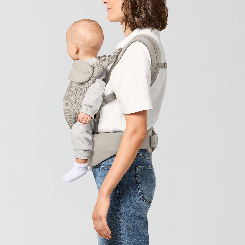 Cybex Amya - ergonomiczne nosidełko dla dzieci od urodzenia do ok. 3 lat, cztery pozycje noszenia, oddychająca siateczka 3D • Dune Grey