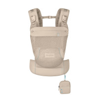 Cybex Laya - ergonomiczne nosidełko dla dzieci od urodzenia do ok. 3 lat, z kieszenią kangurka i odpinaną portmonetką, magnetyczne klamry • Almond Beige