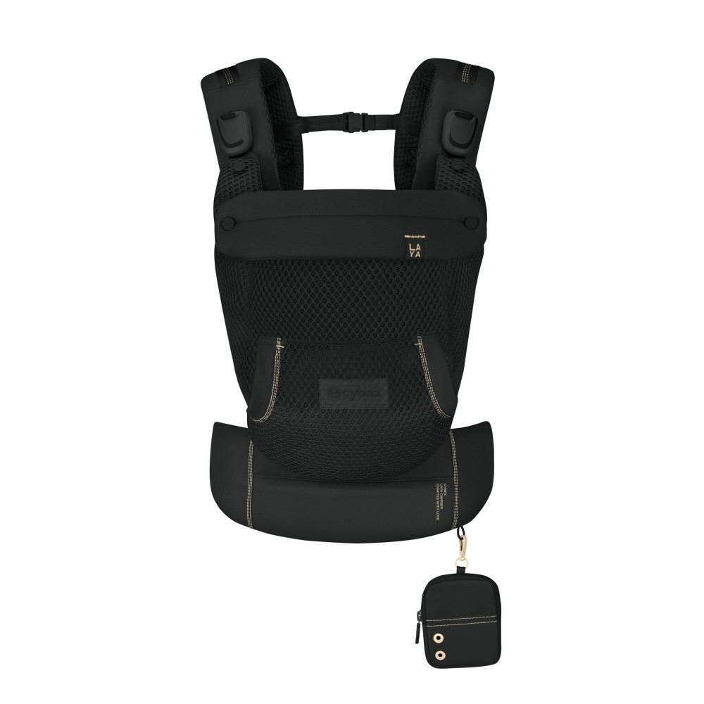 Cybex Laya - ergonomiczne nosidełko dla dzieci od urodzenia do ok. 3 lat, z kieszenią kangurka i odpinaną portmonetką, magnetyczne klamry • Magic Black