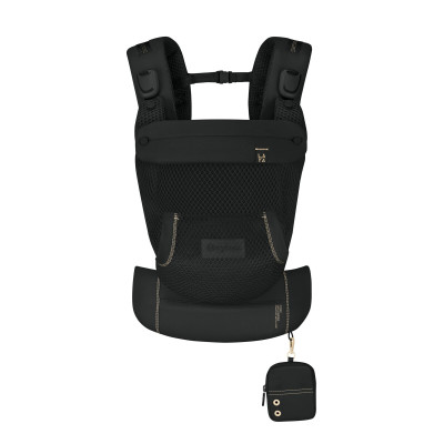 Cybex Laya - ergonomiczne nosidełko dla dzieci od urodzenia do ok. 3 lat, z kieszenią kangurka i odpinaną portmonetką, magnetyczne klamry • Magic Black