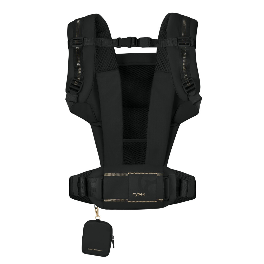 Cybex Laya - ergonomiczne nosidełko dla dzieci od urodzenia do ok. 3 lat, z kieszenią kangurka i odpinaną portmonetką, magnetyczne klamry • Magic Black