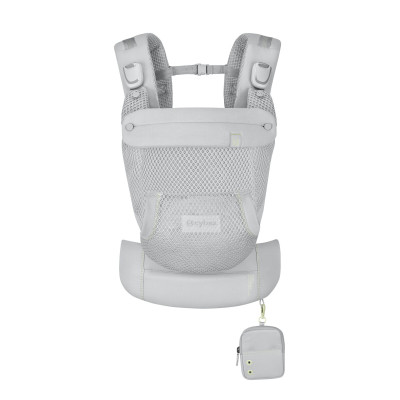 Cybex Laya - ergonomiczne nosidełko dla dzieci od urodzenia do ok. 3 lat, z kieszenią kangurka i odpinaną portmonetką, magnetyczne klamry • Fog Grey