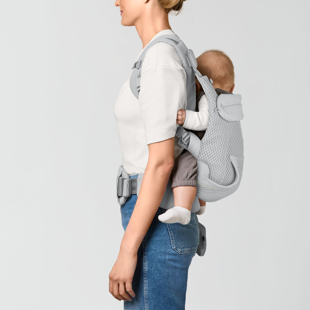Cybex Laya - ergonomiczne nosidełko dla dzieci od urodzenia do ok. 3 lat, z kieszenią kangurka i odpinaną portmonetką, magnetyczne klamry • Fog Grey