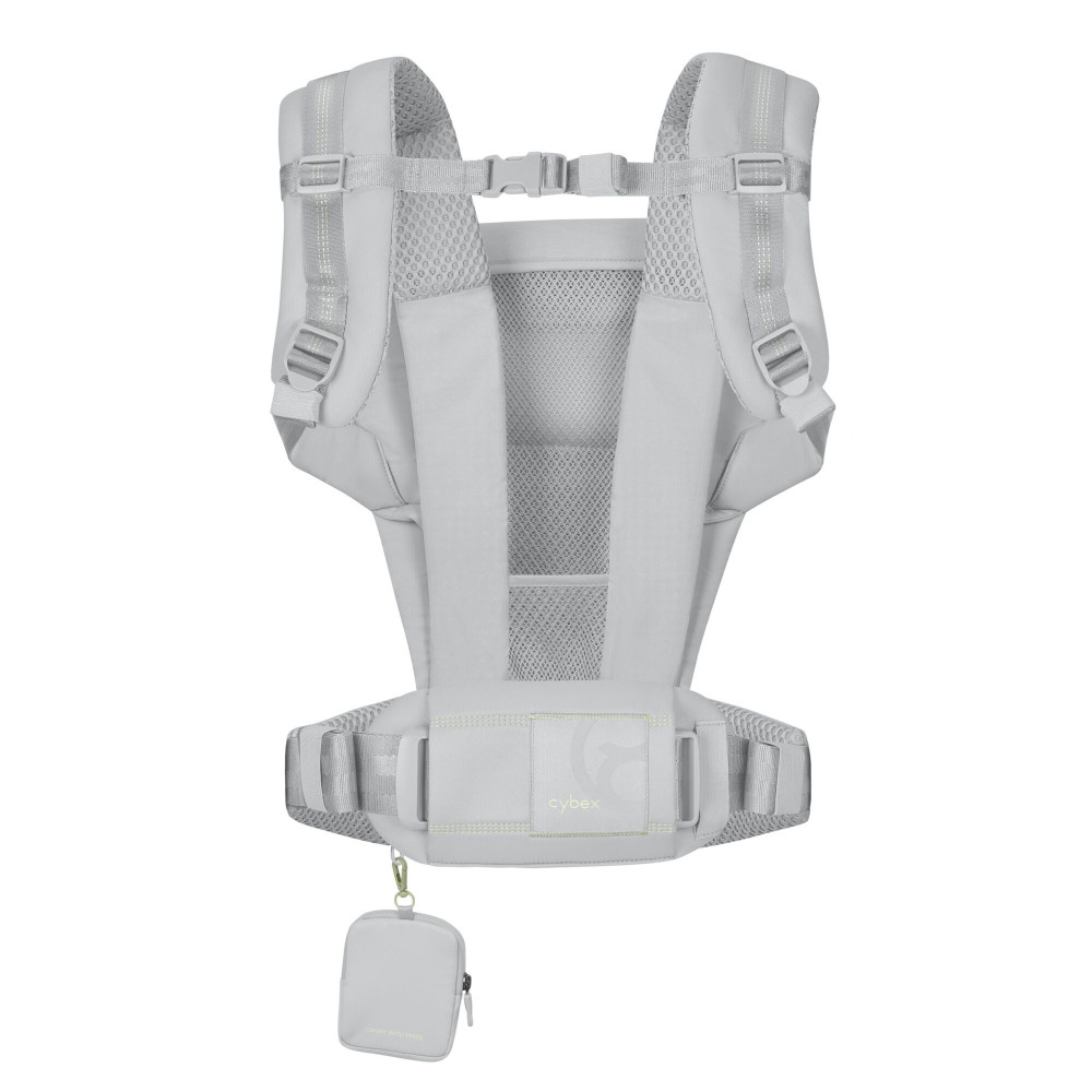 Cybex Laya - ergonomiczne nosidełko dla dzieci od urodzenia do ok. 3 lat, z kieszenią kangurka i odpinaną portmonetką, magnetyczne klamry • Fog Grey