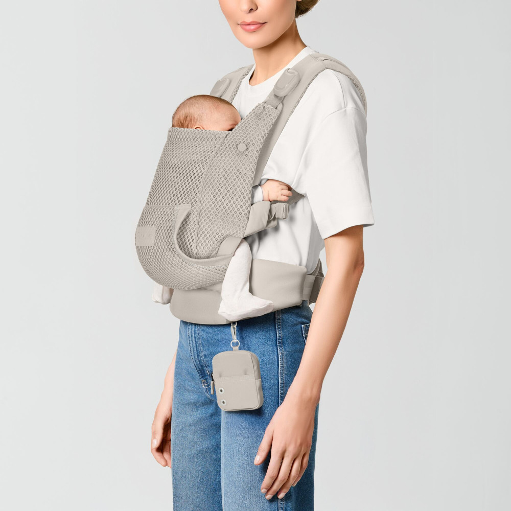 Cybex Laya - ergonomiczne nosidełko dla dzieci od urodzenia do ok. 3 lat, z kieszenią kangurka i odpinaną portmonetką, magnetyczne klamry • Dune Grey
