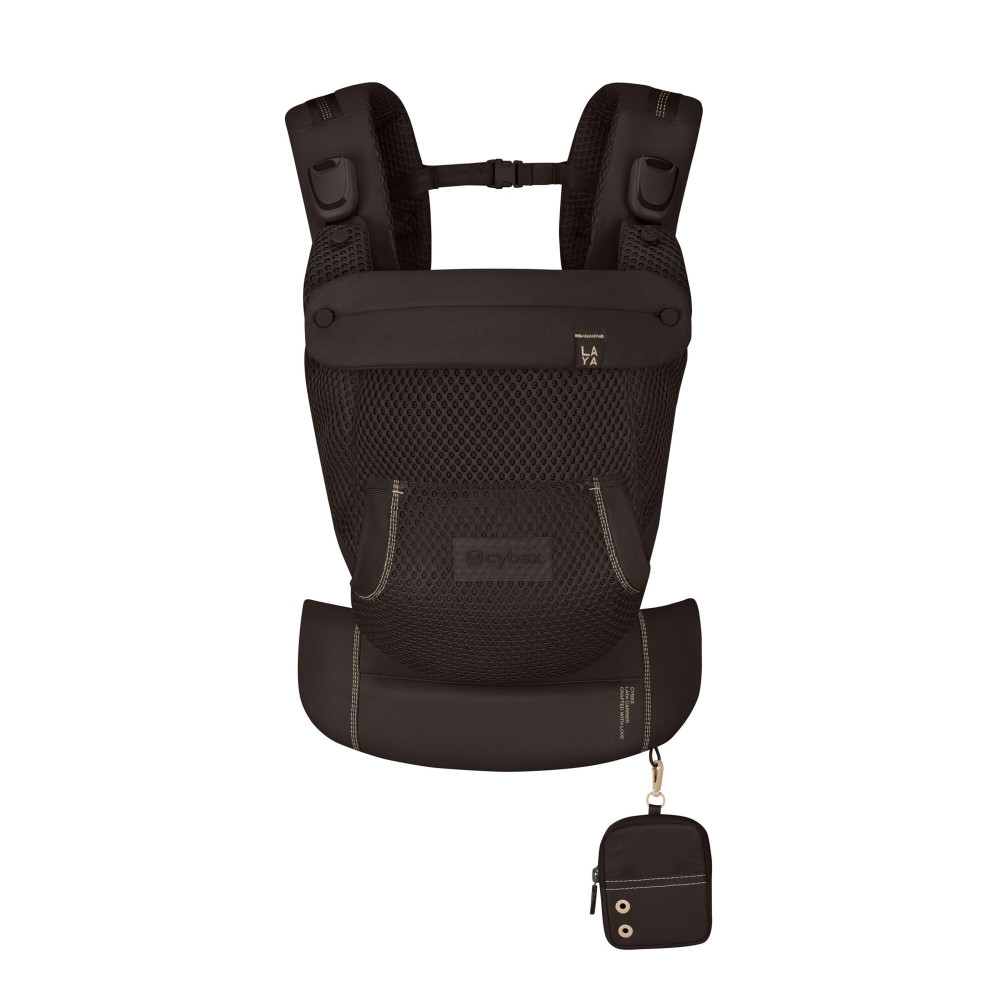 Cybex Laya - ergonomiczne nosidełko dla dzieci od urodzenia do ok. 3 lat, z kieszenią kangurka i odpinaną portmonetką, magnetyczne klamry • Chocolate Brown