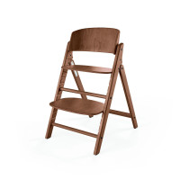 Cybex Click & Fold - składane wysokie krzesło z drewna bukowego, regulowane siedzisko i podnóżek, bez Baby Setu i tacki • All Natural Dark