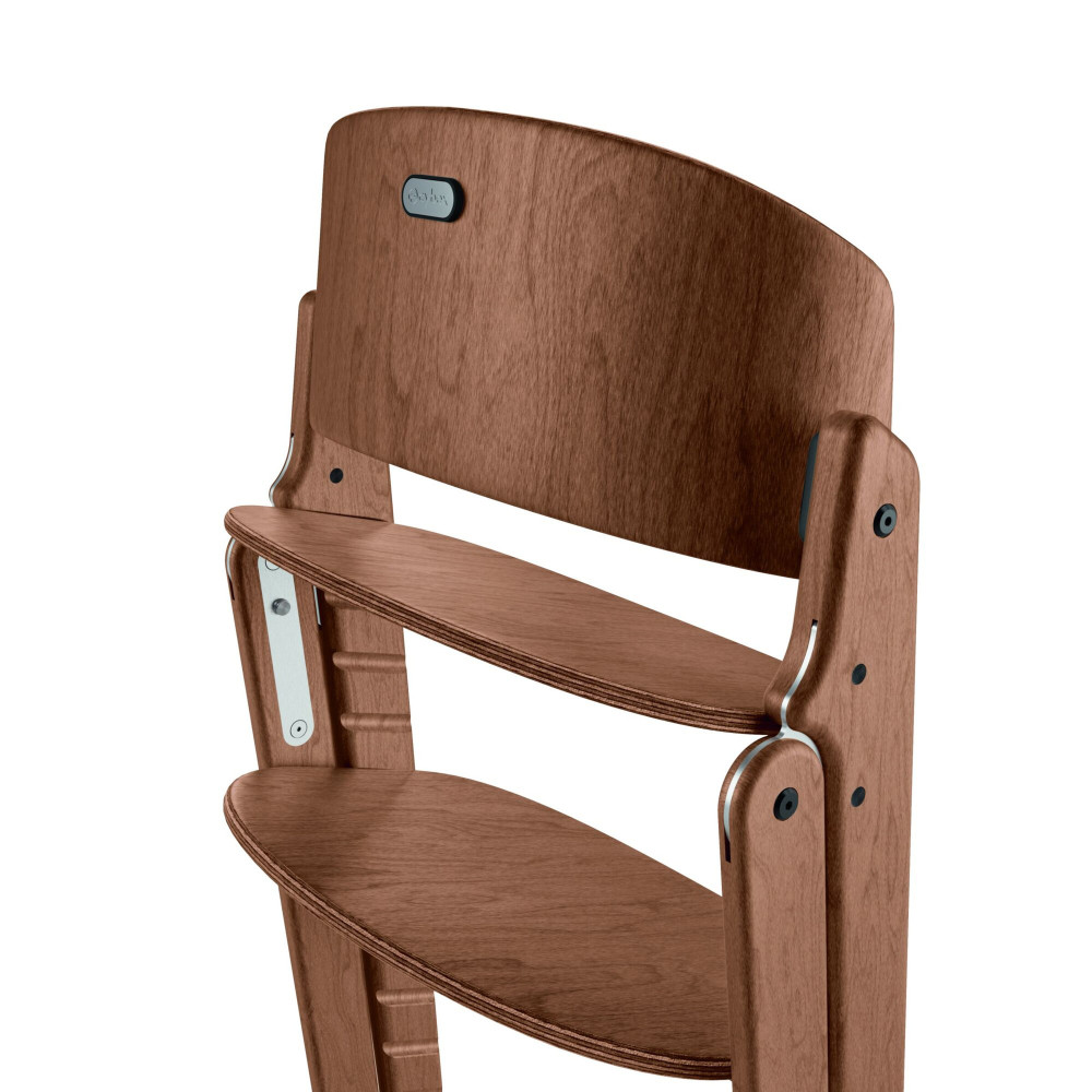 Cybex Click & Fold - składane wysokie krzesło z drewna bukowego, regulowane siedzisko i podnóżek, bez Baby Setu i tacki • All Natural Dark