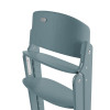 Cybex Click & Fold - składane wysokie krzesło z drewna bukowego, regulowane siedzisko i podnóżek, bez Baby Setu i tacki • Stone Blue