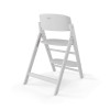 Cybex Click & Fold - składane wysokie krzesło z drewna bukowego, regulowane siedzisko i podnóżek, bez Baby Setu i tacki • All White